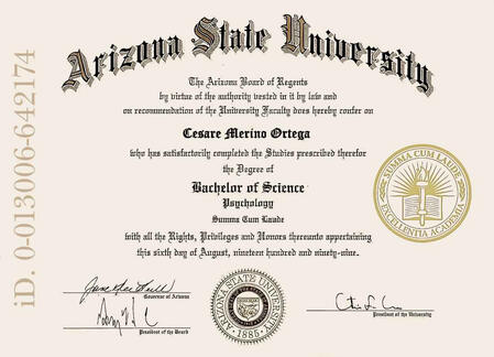 Bachelor of Science Psychology Arizona State University